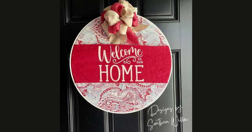 Fabric Hoop Door Hanger Design