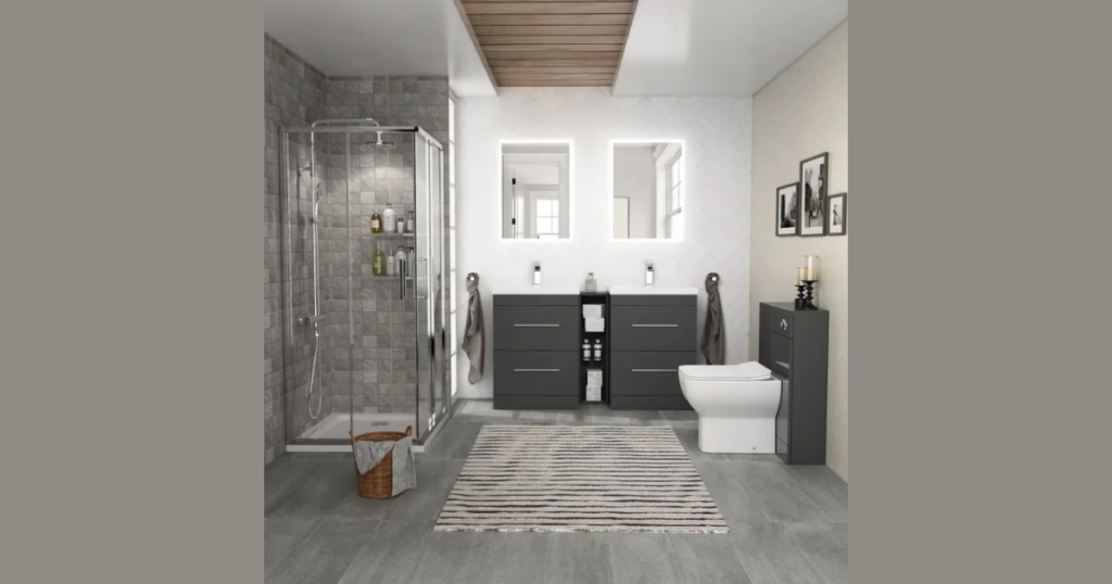Family Bathroom Suite with Double Vanity