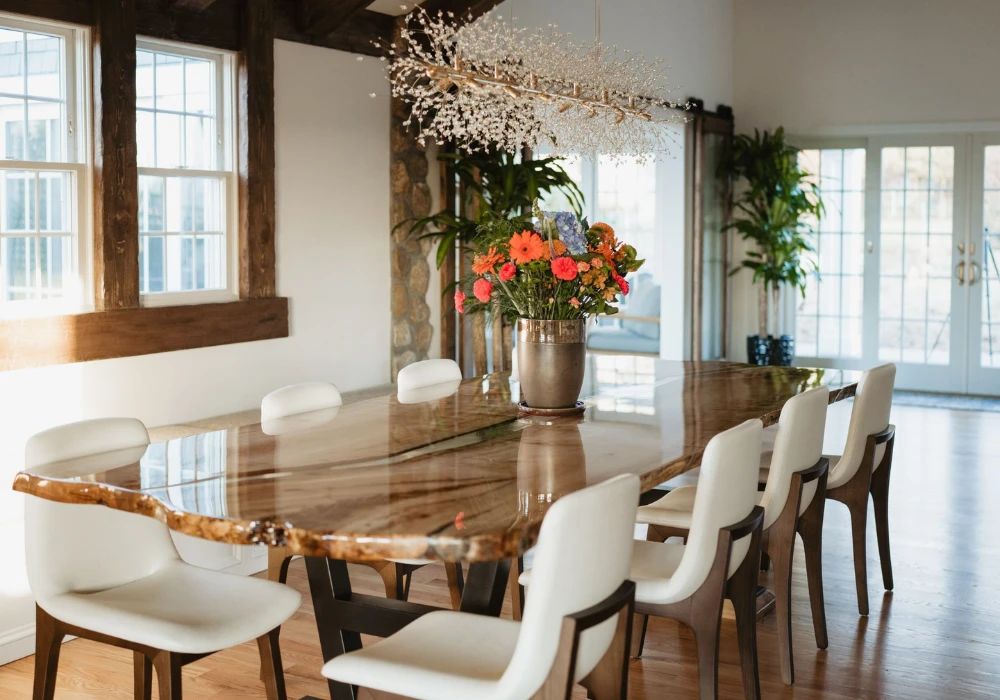 Farmhouse Dining Table With 8 Chairs for a Warm Family Feel