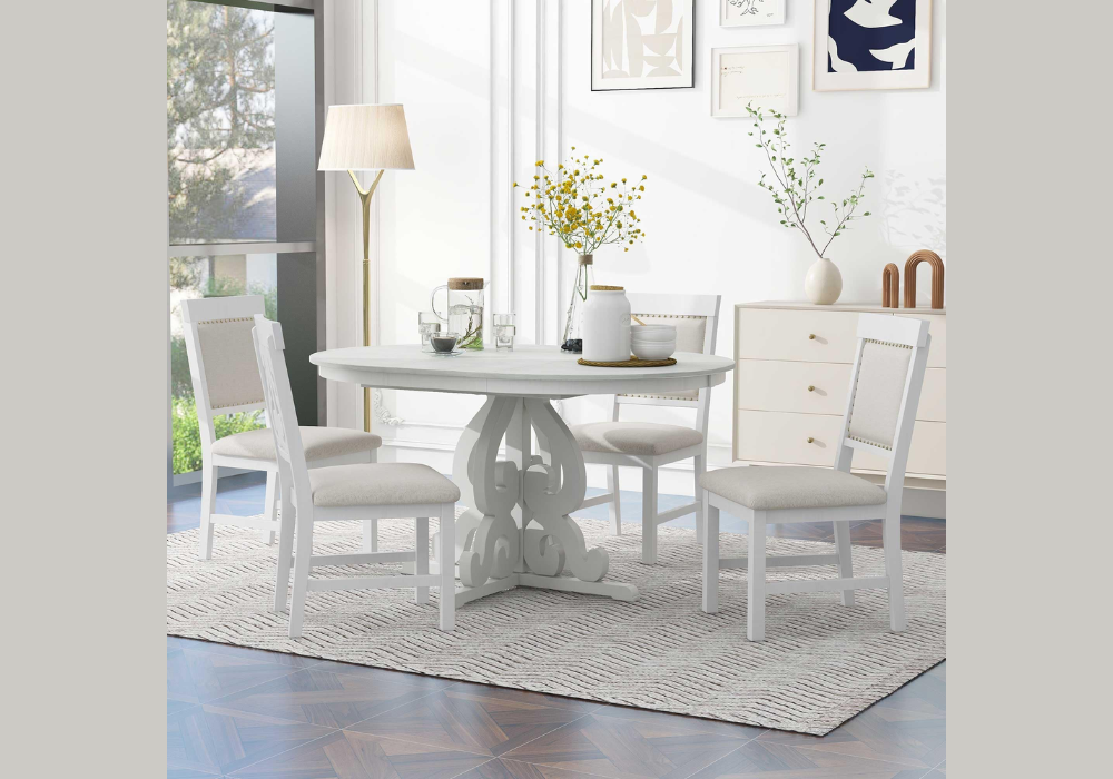Farmhouse Style White Dining Table