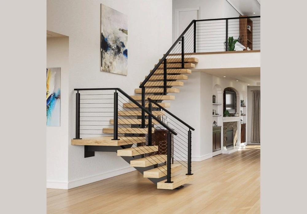 Floating Stair Railing Ideas for Indoor Stairs