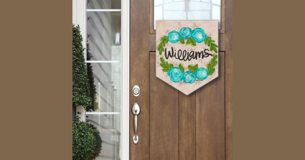 Floral Initial Door Hanger