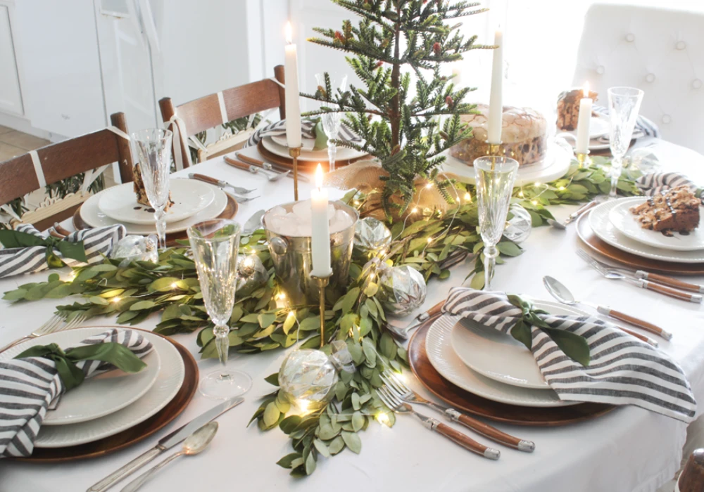 Fresh Greenery Dining Table Centerpiece