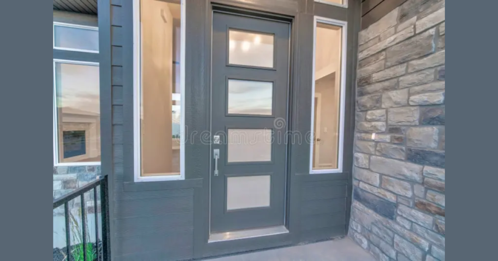 Front Door with Frosted Glass Panels