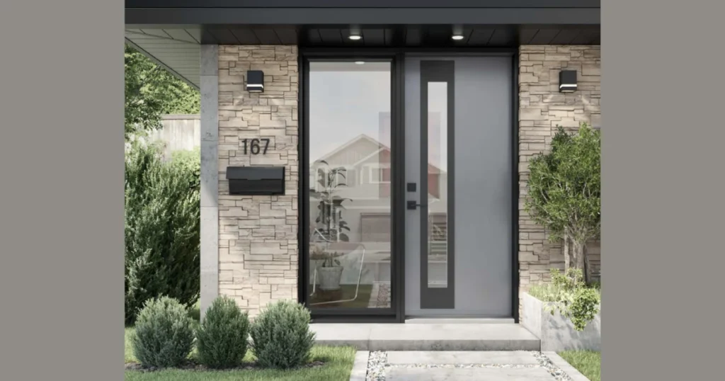 Front Entry Door with Side Glass Panels