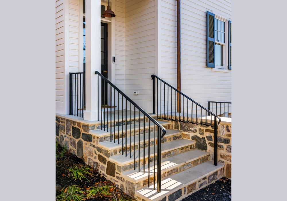 Front Entry Railing Ideas for Outdoor Stairs