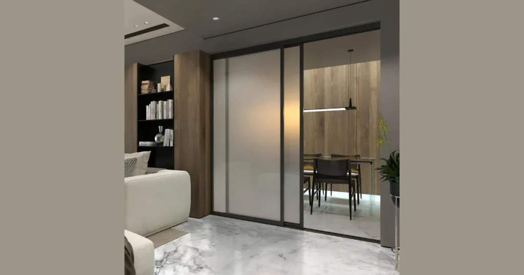 Frosted Glass Door Partition