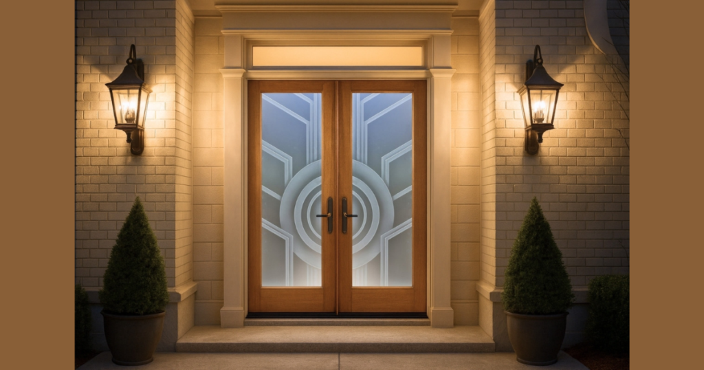 Frosted Glass Interior Door for Privacy with Light