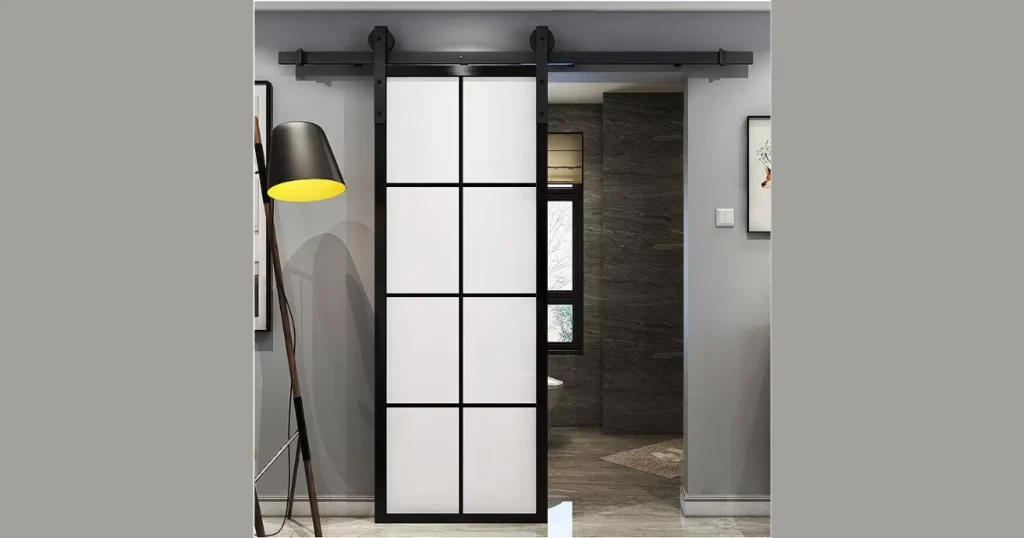 Frosted Glass Sliding Bathroom Door