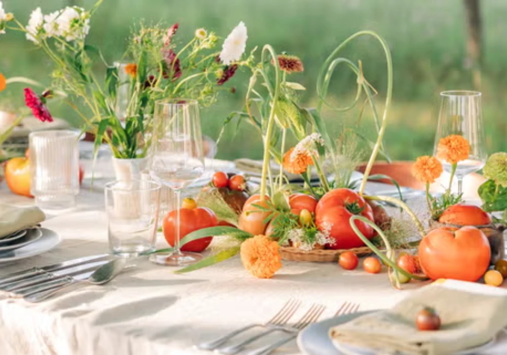 Fruit and Holiday Greenery Centerpiece