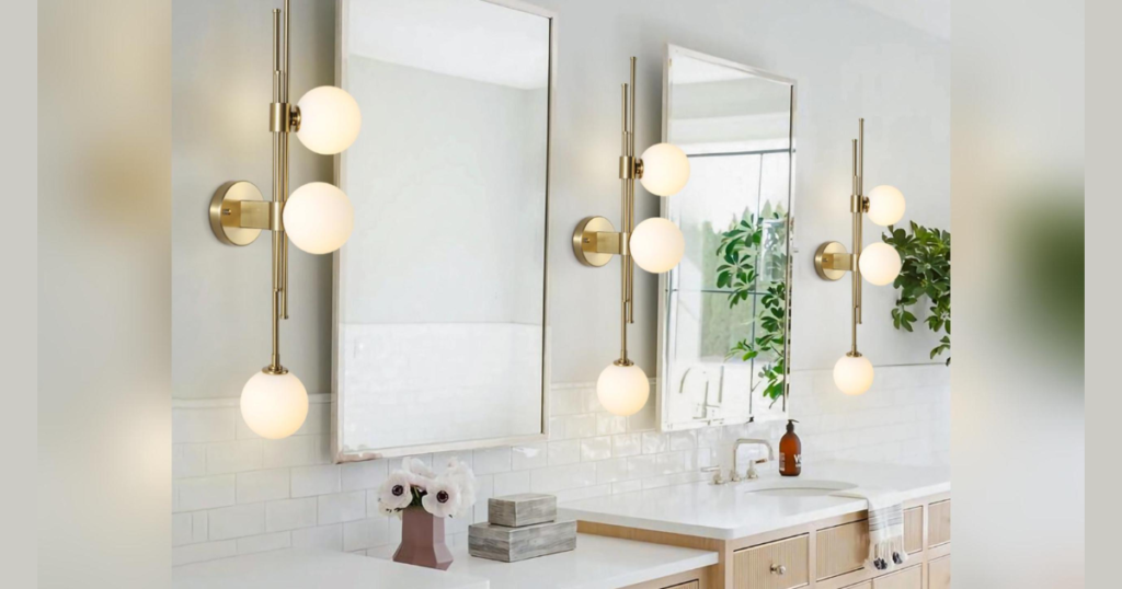 Glass Globe Bathroom Sconces for Soft Even Lighting