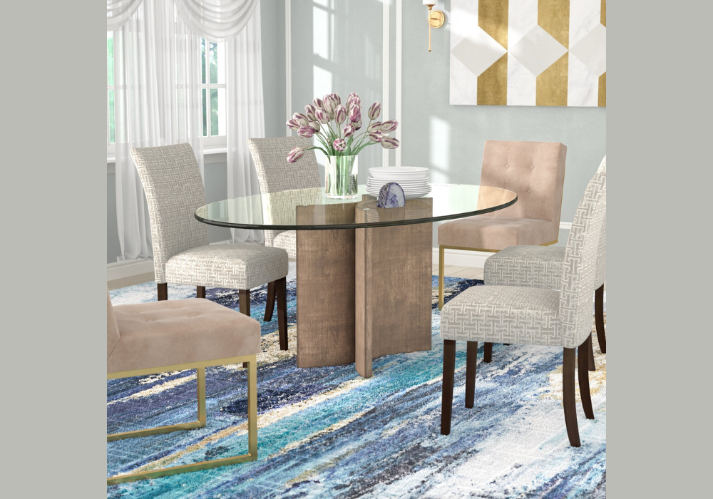 Glass Oval Dining Table for Modern Interiors