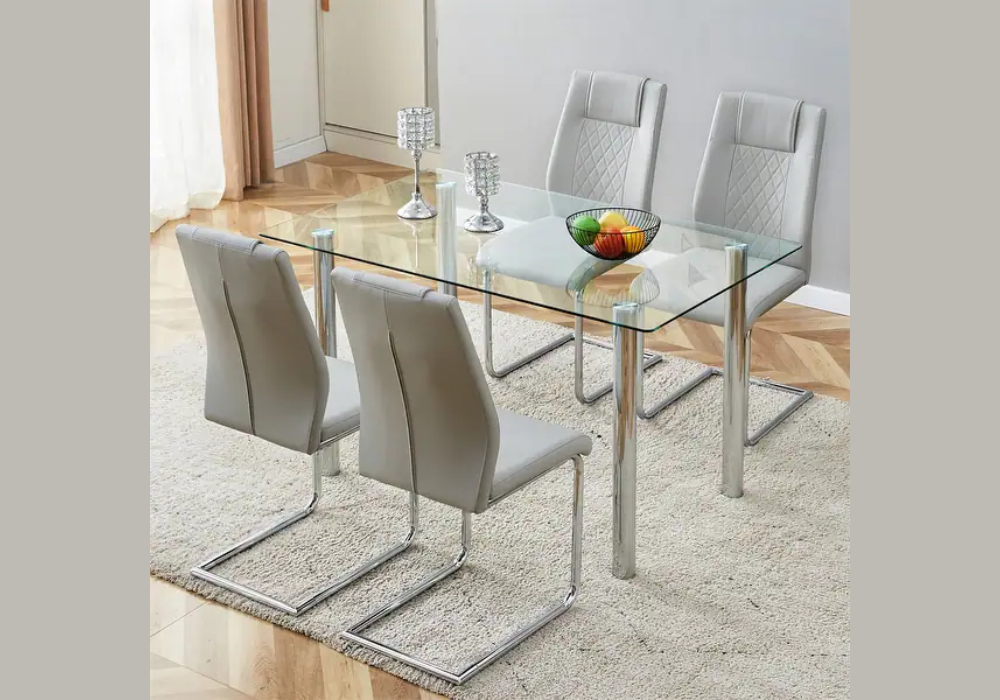 Glass Rectangular Dining Table for Modern Interiors