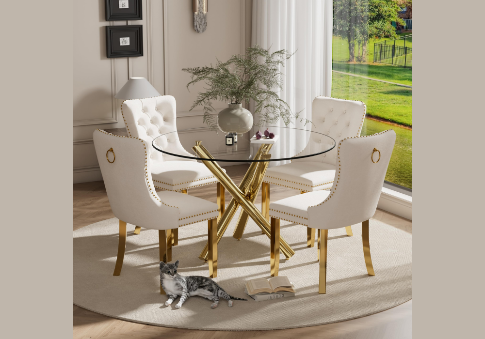 Glass Round Dining Table for Modern Interiors