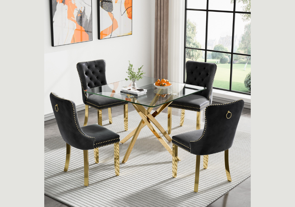 Glass Square Dining Table for Modern Interiors