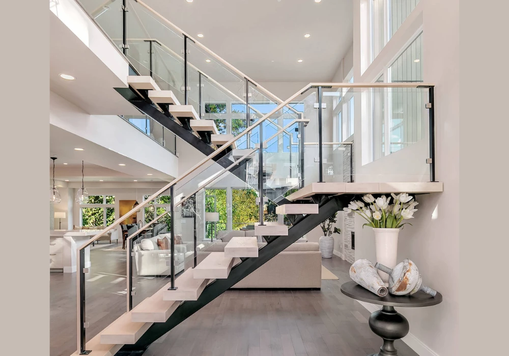Glass Stair Railing Ideas for Open Spaces