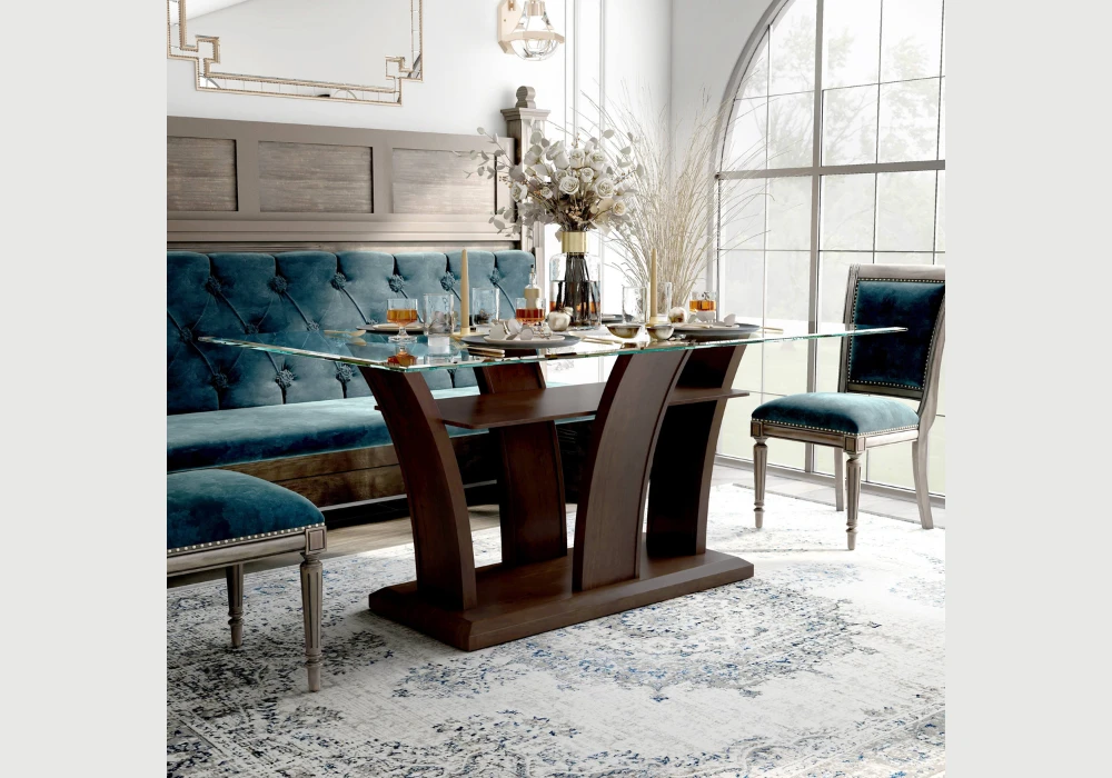 Glass Top 72 Inch Dining Table for an Open Look