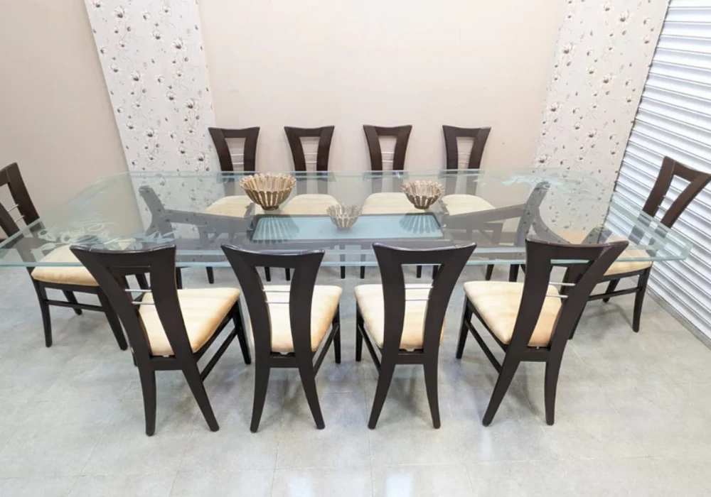 Glass Top Dining Table for 10