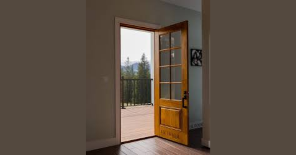 Glass and Wood Grid Door Design