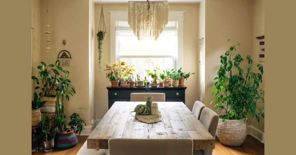 Green Plant Dining Table Decor