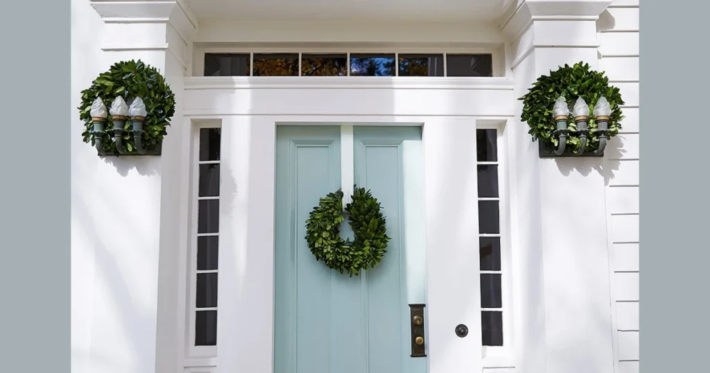 Greenery Door Wreath Styling