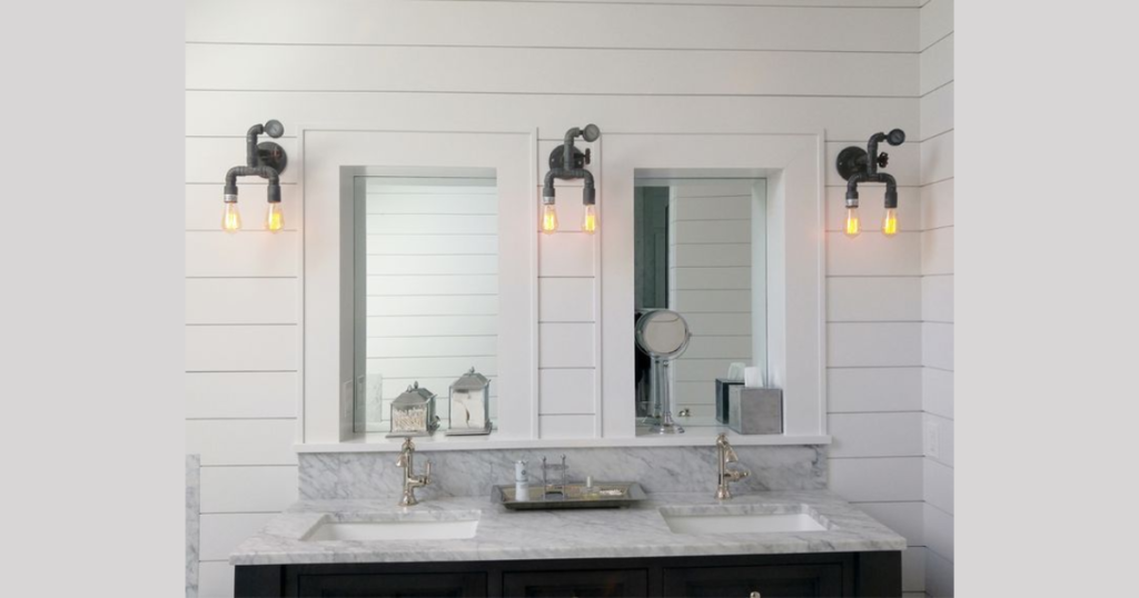 Industrial Bathroom Wall Sconces with Metal Frames