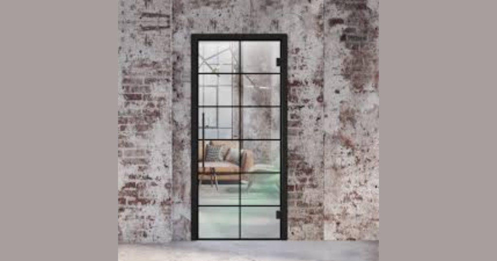 Industrial Metal Frame Glass Door