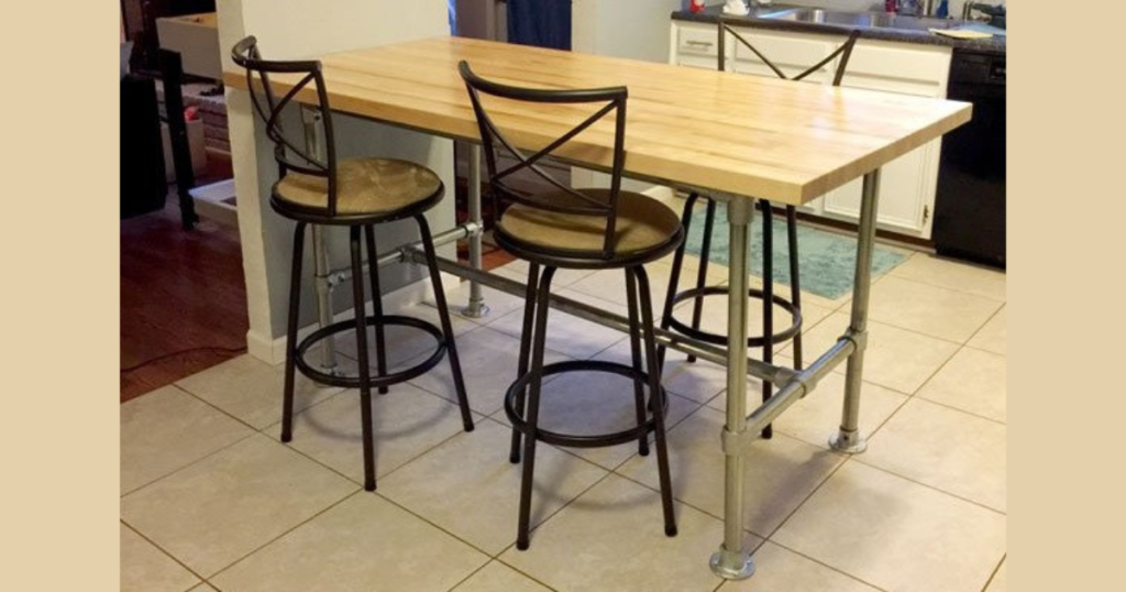 Industrial Pipe Dining Table Base Idea