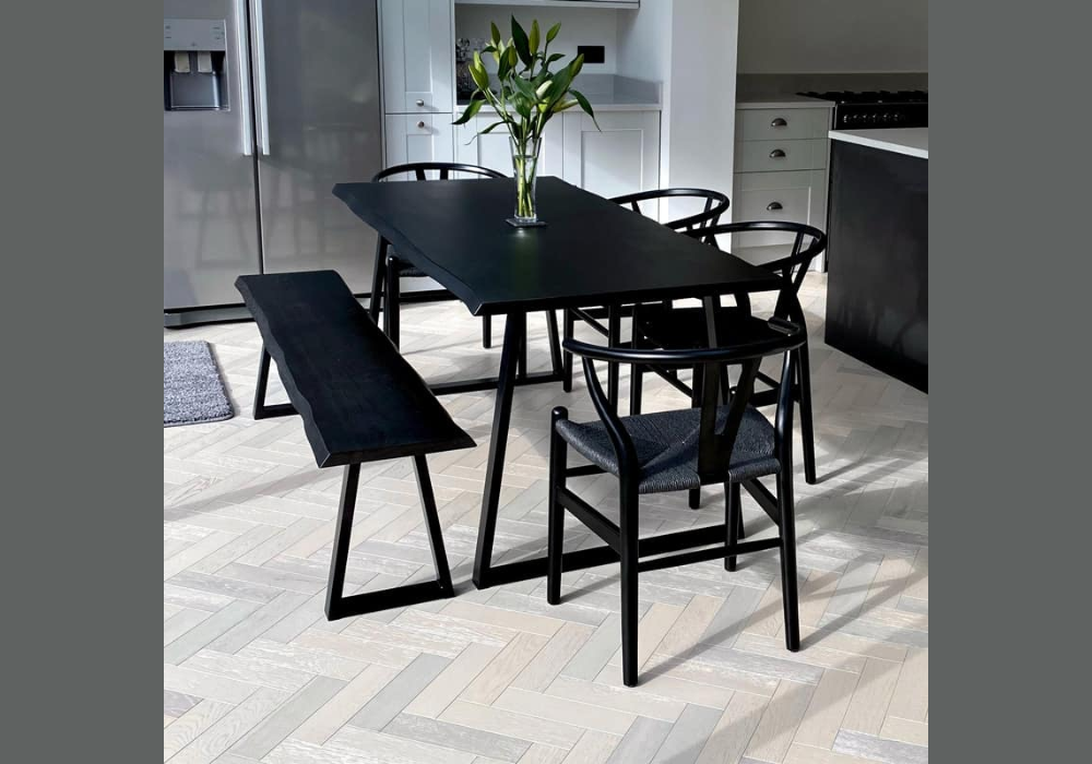 Industrial Style Black Dining Table