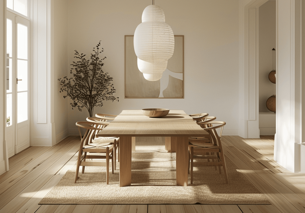 Japandi Dining Table with Neutral Color Palette