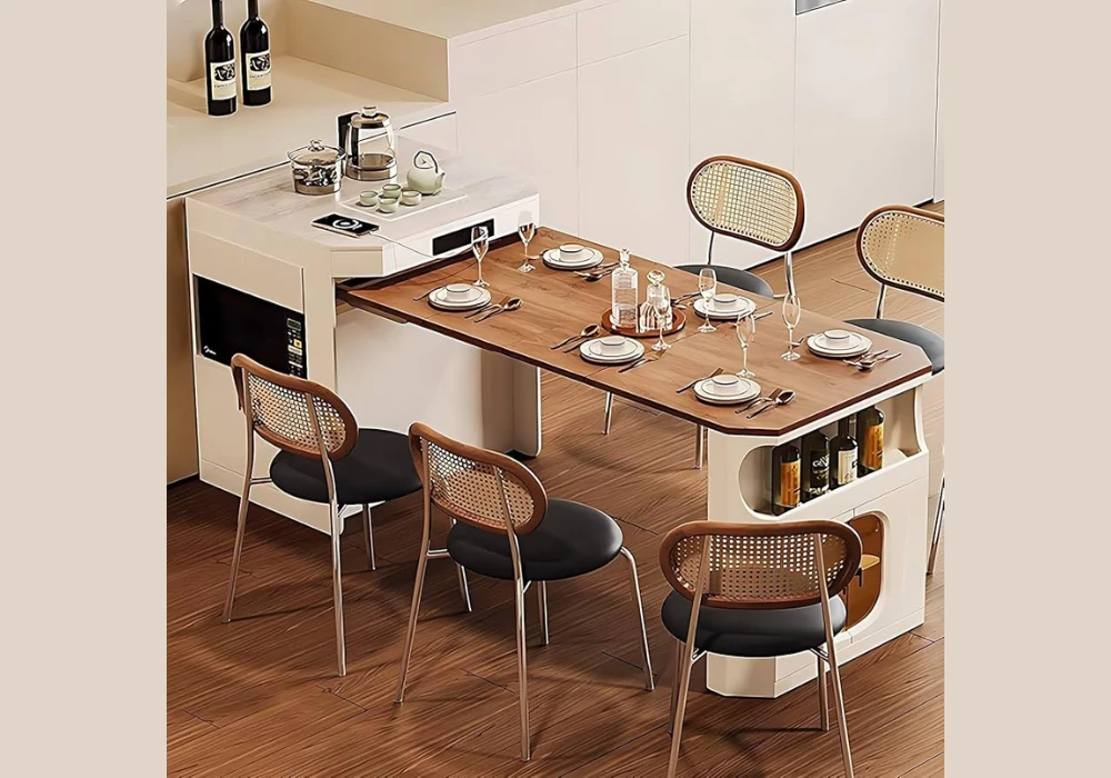 Kitchen Island with Extendable Dining Table Top
