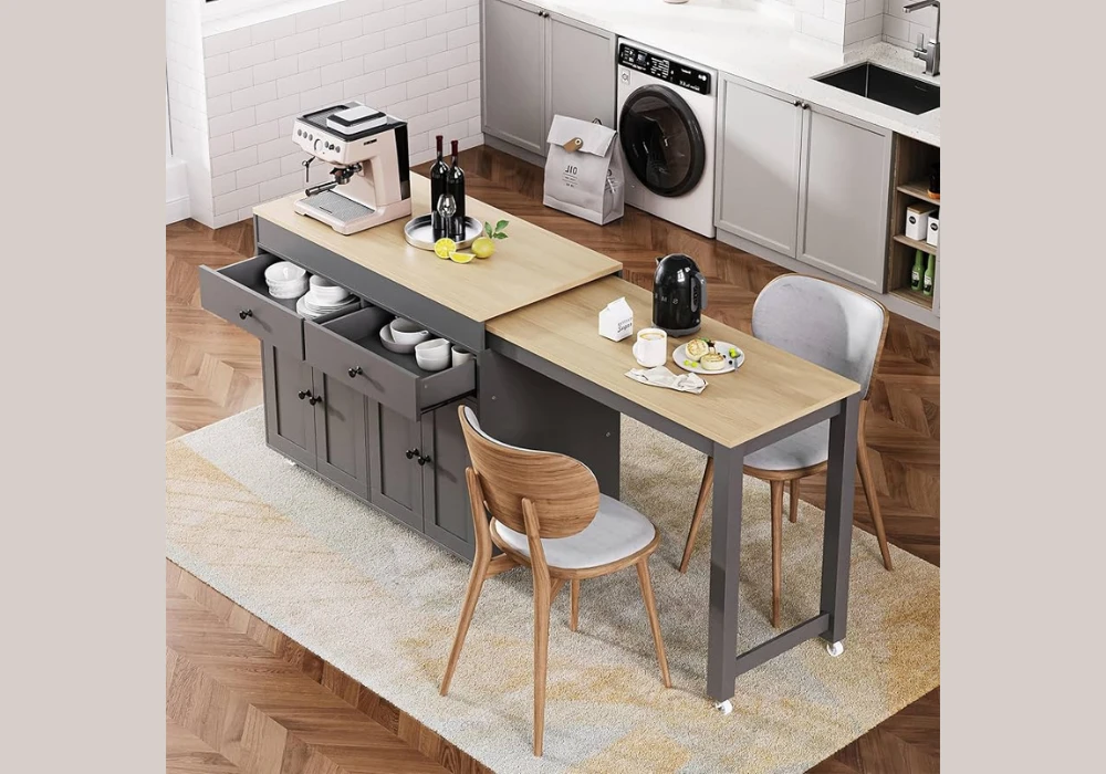 Kitchen Island with Pull-Out Dining Table