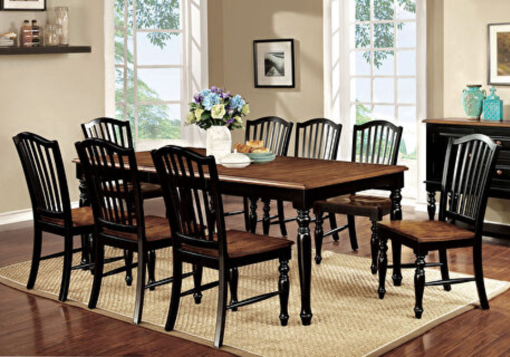 Large Dark Wood Dining Table for Family Gatherings