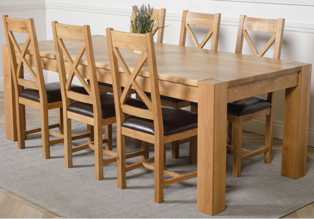 Large Oak Dining Table for Family Dining