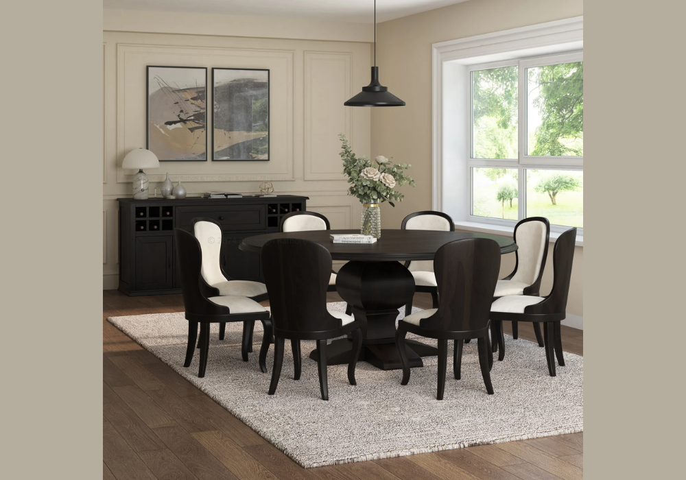 Large Solid Wood Dining Table for Family Dining