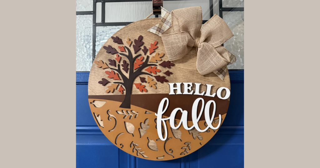 Layered Wood Cutout Door Hanger