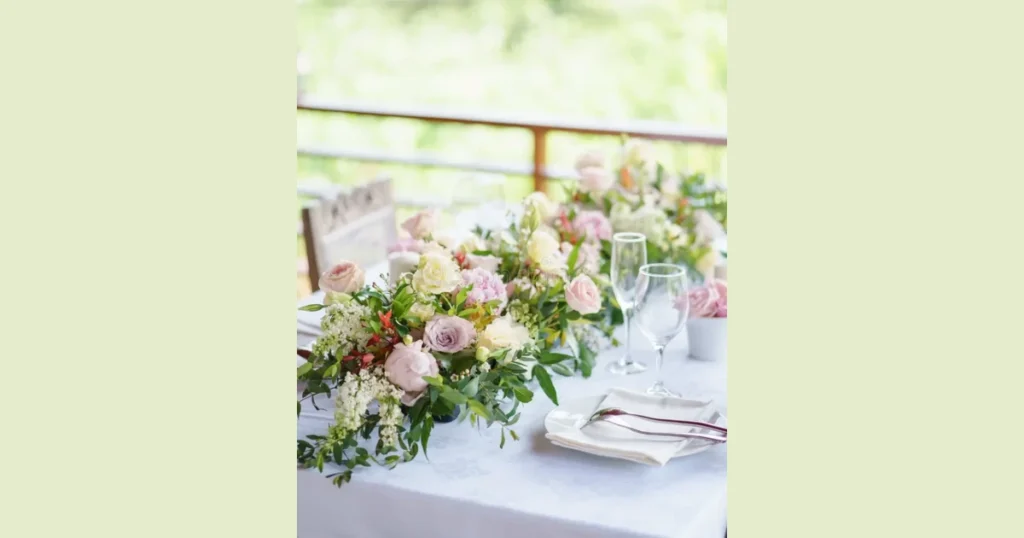 Long Floral Table Arrangement