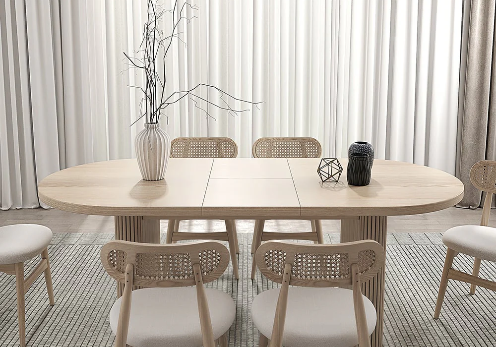 Low Profile Japandi Dining Table Setup