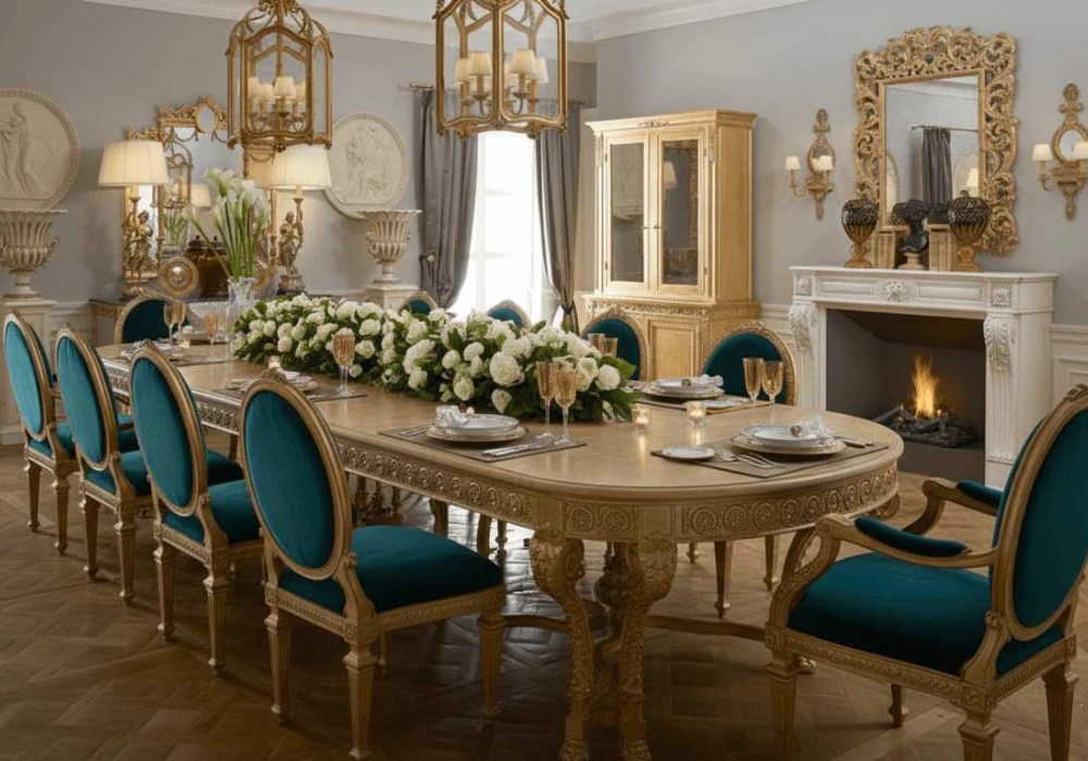 Luxury Upholstered Dining Table for 10