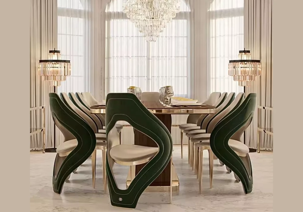 Luxury Upholstered Dining Table for 12