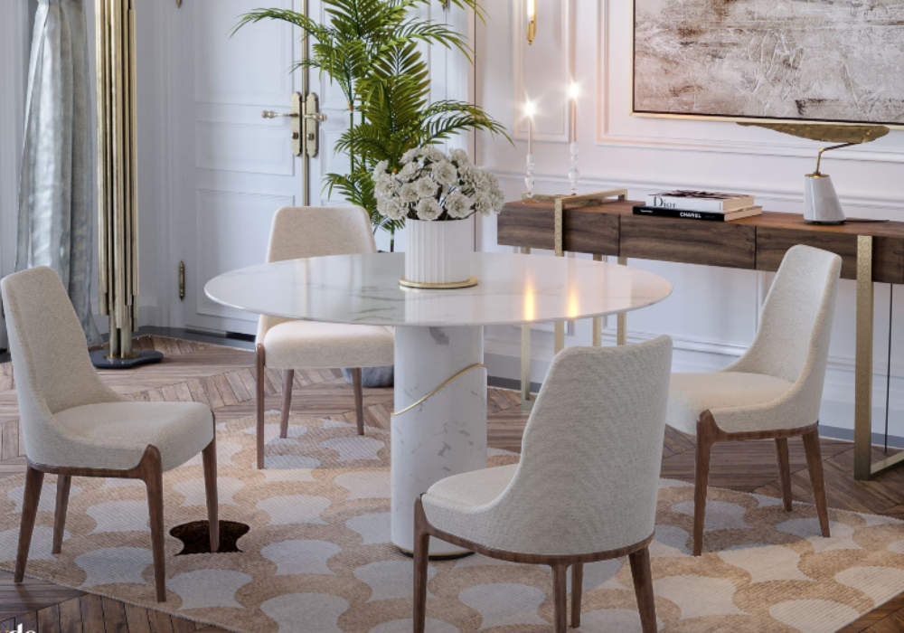 Marble Dining Table with Neutral Decor