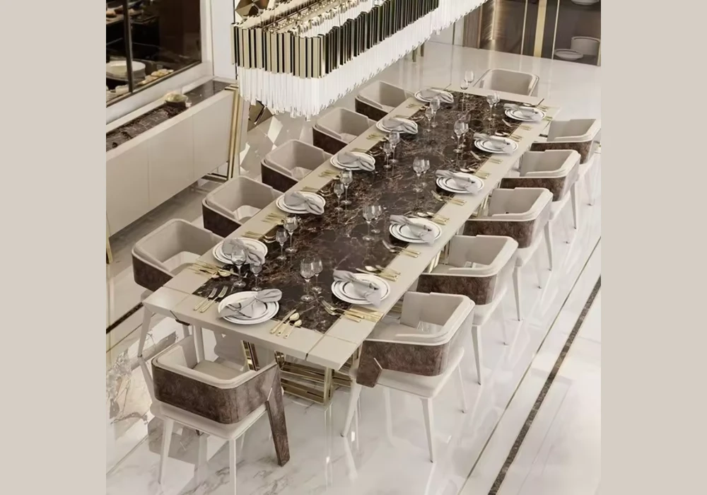 Marble Top Dining Table for 12