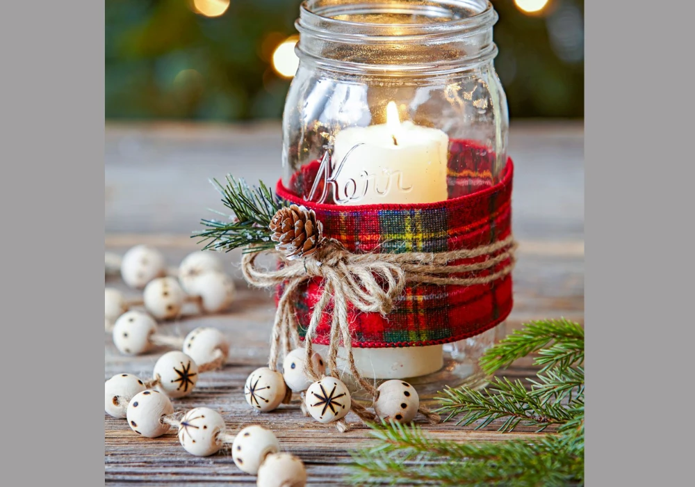 Mason Jar Christmas Candle Holders