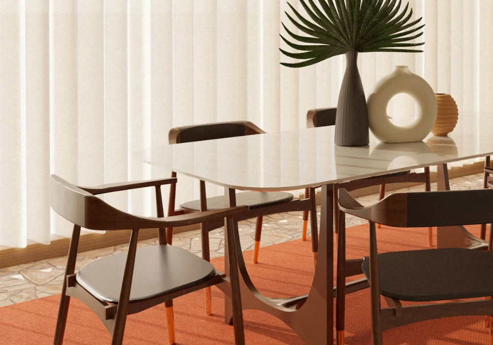 Minimal Mid Century Modern Dining Table Styling