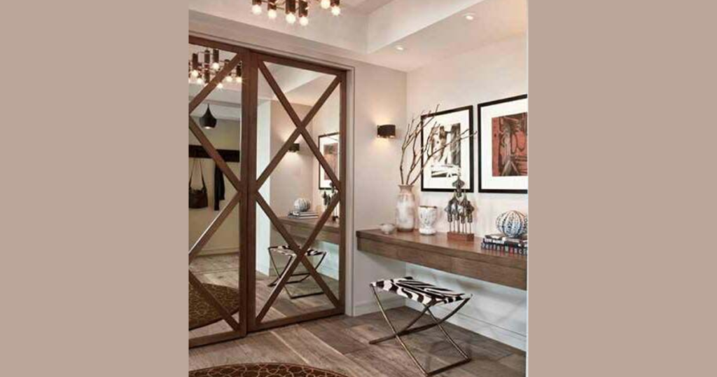 Mirror Accent Door Decoration Design