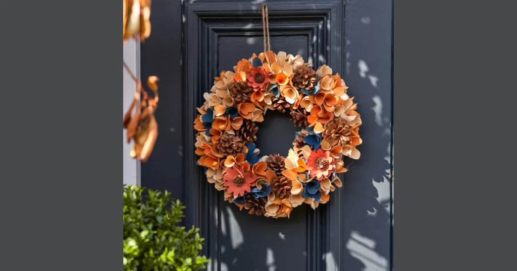 Mixed Leaf Door Wreath Styling