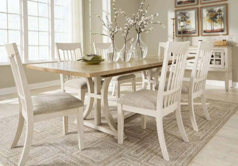 Mixed Material Dining Table Set for 6 for a Designer Feel