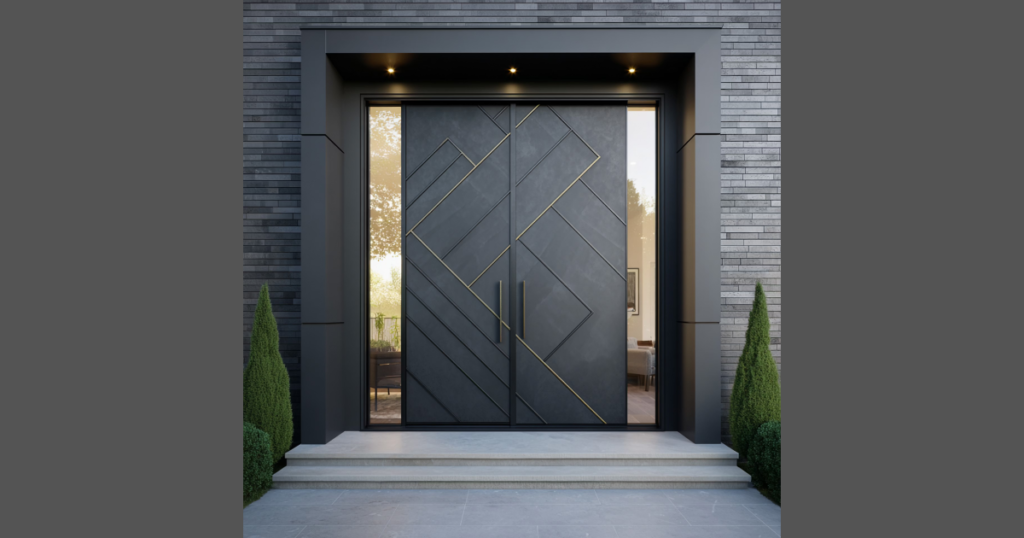 Mixed Material Panel Door Design