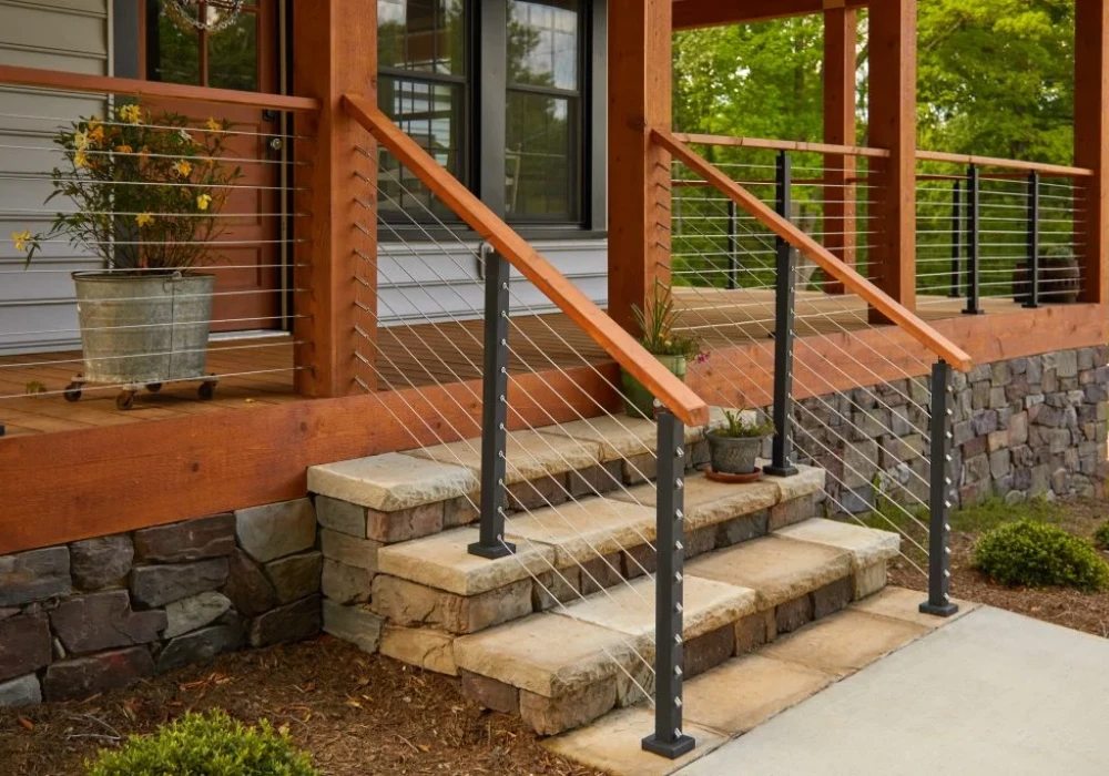 Mixed Material Railing Ideas for Outdoor Stairs