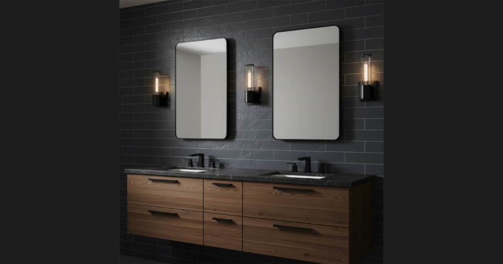 Modern Black Bathroom Sconces for a Clean Contrast